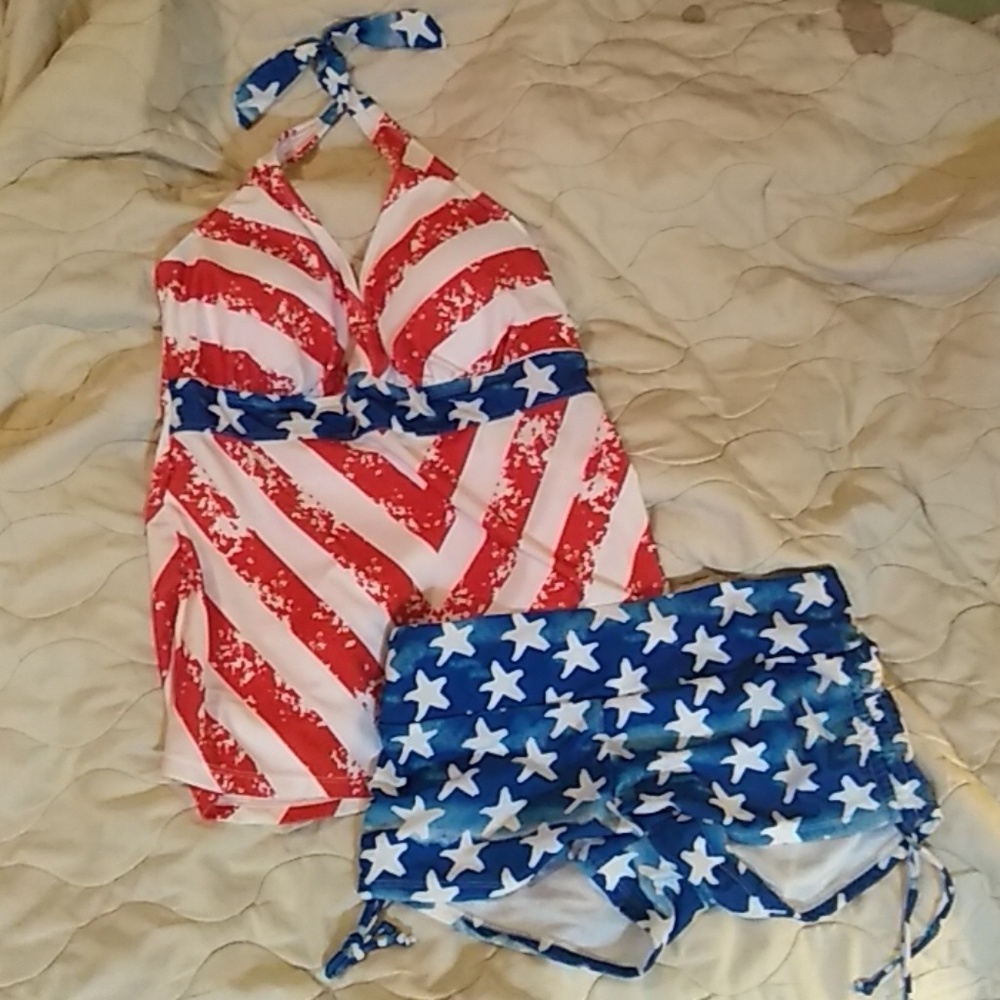 American Flag Theme Swimsuit Tankini